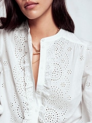 Boden White Alice Broderie Top - Image 4 of 4