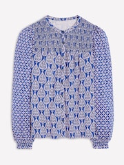 Boden Blue Elsa Smocked Yoke Jersey Shirt - Image 5 of 5