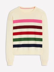 Boden Cream Relaxed Lara Cotton Jumper - Image 1 of 2