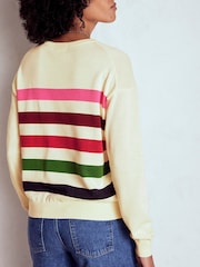 Boden Cream Relaxed Lara Cotton Jumper - Image 3 of 7