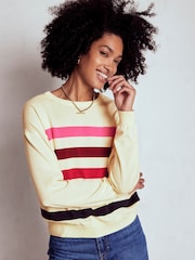 Boden Cream Relaxed Lara Cotton Jumper - Image 4 of 7