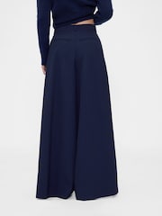 Gap GapStudio Navy Blue Pinstripe Mid Rise Pleated Baggy Trousers - Image 2 of 6
