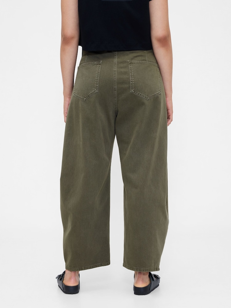 Gap Green Mid Rise Twill Barrel Trousers - Image 6 of 6 Gap Green Mid Rise Twill Barrel Trousers - Image 6 of 6