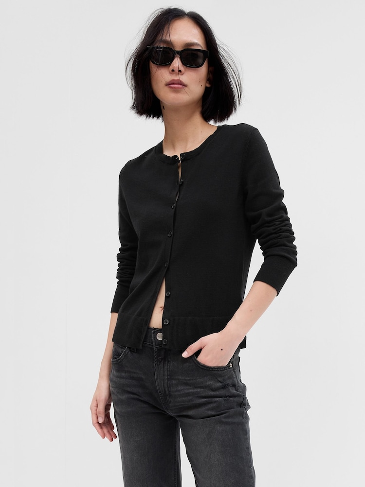 Gap Black Crew Neck Cardigan - Image 1 of 2