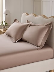 Set of 2 Dark Natural 400 Thread Count Egyptian Cotton Pillowcases - Image 1 of 3