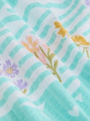 Pale Blue Floral Sleeveless Jersey Dress (3-16yrs) - Image 6 of 7