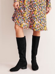 Boden Black Flat Stretch Knee Boots - Image 1 of 4