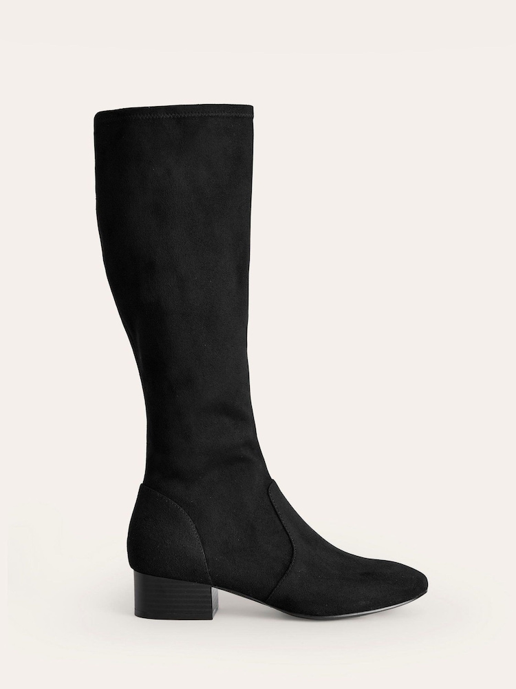 Boden Black Flat Stretch Knee Boots - Image 2 of 4