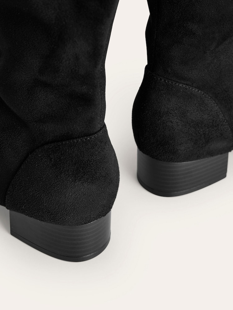 Boden Black Flat Stretch Knee Boots - Image 4 of 4