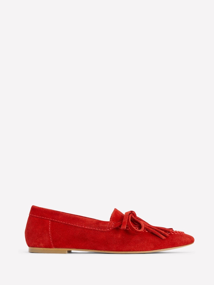 Boden Red Soft Tassel Deck Shoes - Image 2 of 5 Boden Red Soft Tassel Deck Shoes - Image 2 of 5