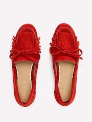 Boden Red Soft Tassel Deck Shoes - Image 3 of 5