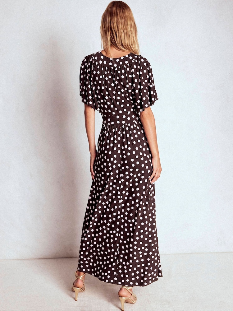 boden women's yoke panel maxi dress product info and reviews NWT $149 BODEN Yoke Panel Maxi Dress in Polka Dot Tall 6