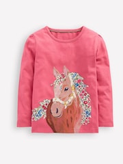 Boden Pink Long Sleeve Superstitch T-Shirt - Image 1 of 3
