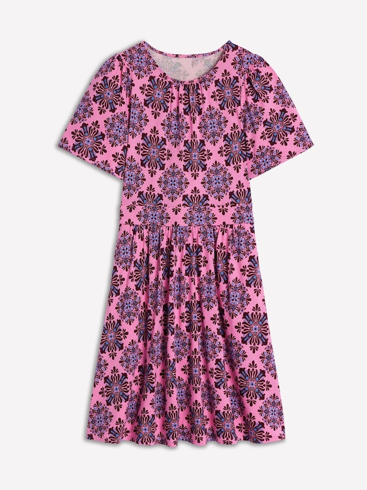 Boden Pink Louisa Short Jersey Dress - Image 1 of 5 Boden Pink Louisa Short Jersey Dress - Image 1 of 5