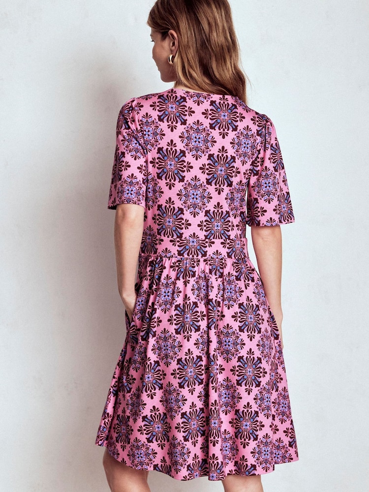 Boden Pink Louisa Short Jersey Dress - Image 2 of 5 Boden Pink Louisa Short Jersey Dress - Image 2 of 5
