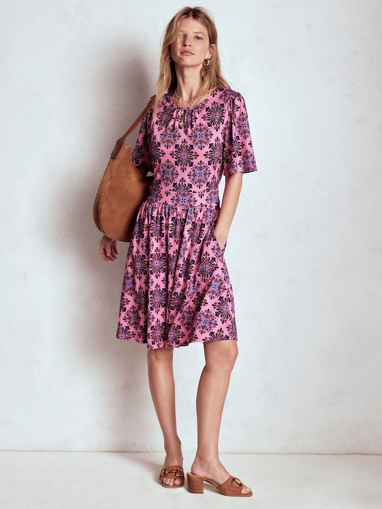 black jersey dress midi Adrianna Papell Jersey Midi Dress With Dolman Short Sleeves