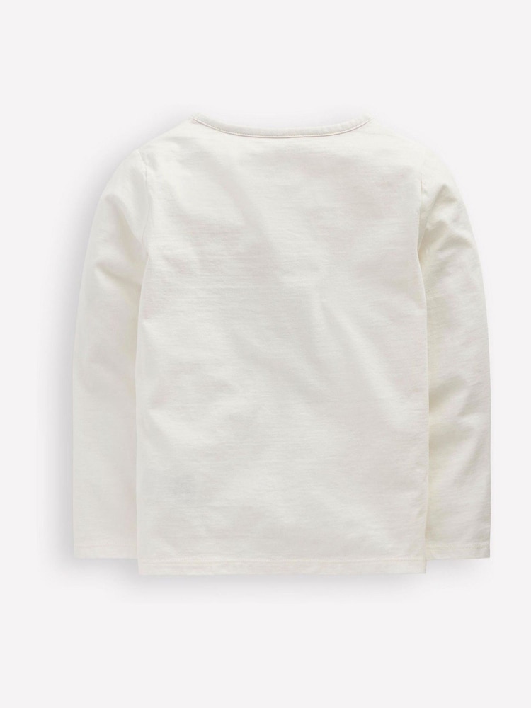 Boden Cream Long Sleeve Boucle T-Shirt - Image 2 of 3