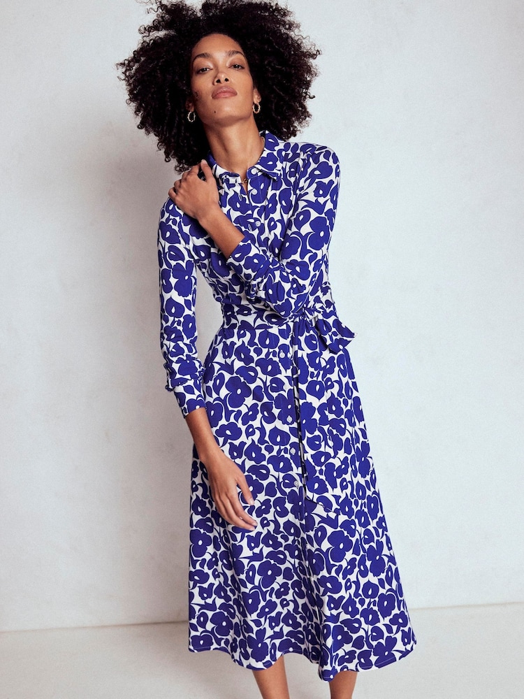 Boden Blue Marcia Jersey Shirt Dress - Image 1 of 6 Boden Blue Marcia Jersey Shirt Dress - Image 1 of 6