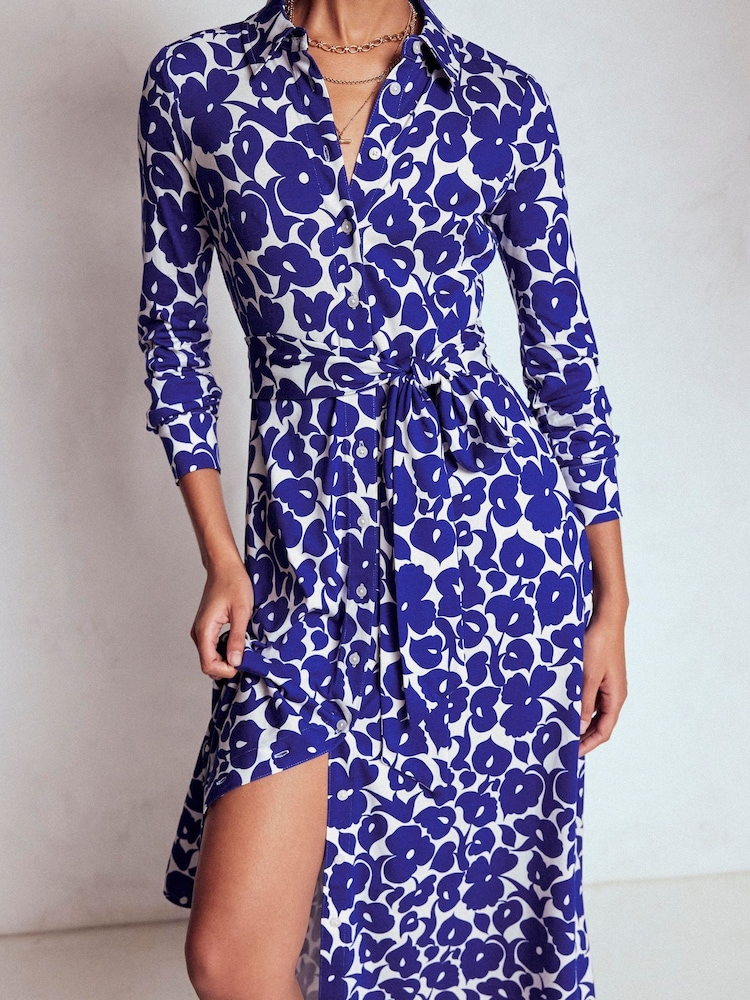 Boden Blue Marcia Jersey Shirt Dress - Image 2 of 6 Boden Blue Marcia Jersey Shirt Dress - Image 2 of 6