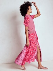 Boden Red Alegra Midi Shirt Dress - Image 4 of 5