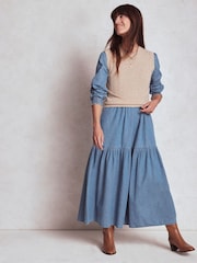 Boden Blue Cecily Denim Midi Dress - Image 3 of 5