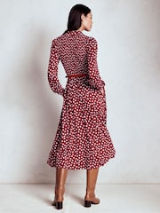 Boden Brown Smocked Jersey Shirt Dress - Image 3 of 5