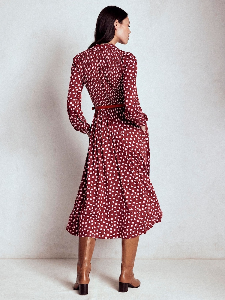Buy Boden Brown Smocked Jersey Shirt Dress from Next USA