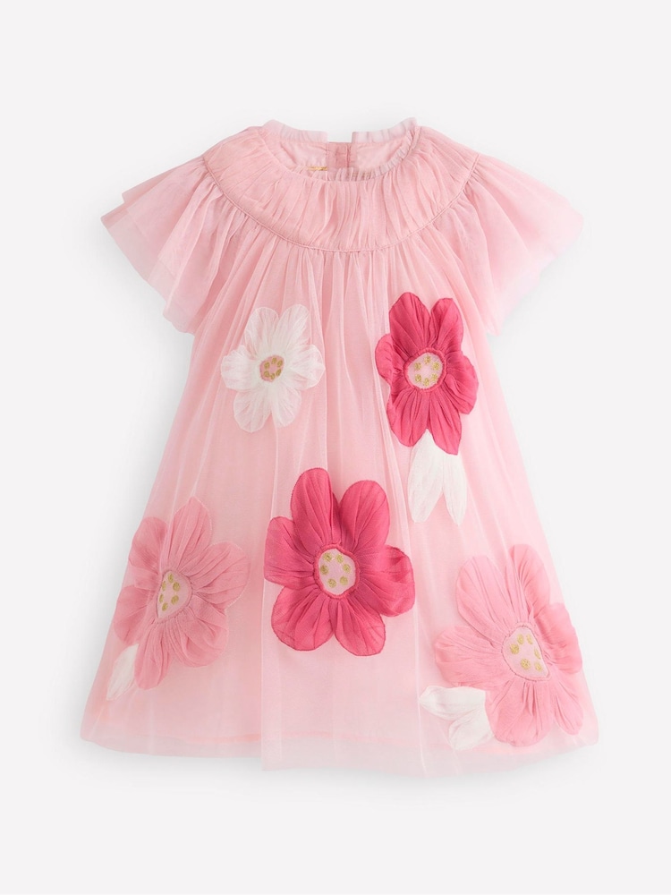 Boden Pink Appliqué Tulle Dress - Image 1 of 3 Boden Pink Appliqué Tulle Dress - Image 1 of 3