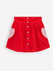 Boden Red Button Through Mini Skirt - Image 1 of 3