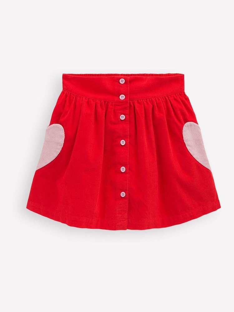 Boden Red Button Through Mini Skirt - Image 1 of 3 Boden Red Button Through Mini Skirt - Image 1 of 3