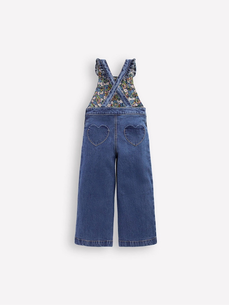 Boden Blue Frill Dungarees - Image 2 of 3