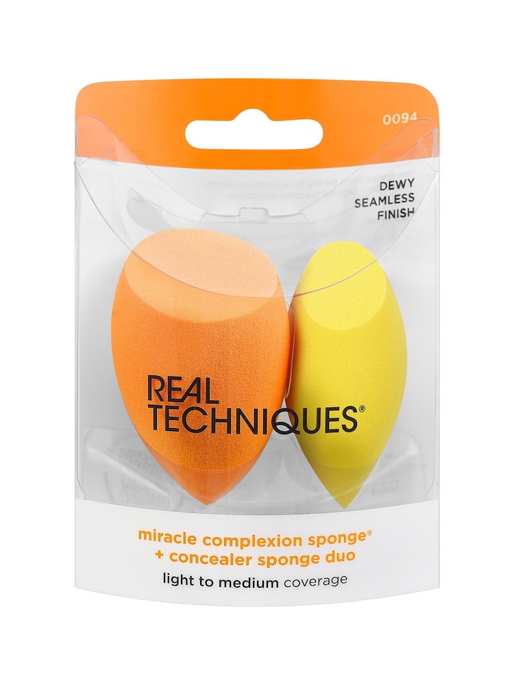 Real Techniques Miracle Complexion + Concealer Makeup Sponge Duo - Image 2 of 4 Real Techniques Miracle Complexion + Concealer Makeup Sponge Duo - Image 2 of 4