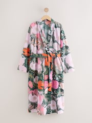 Pink Benjamin Macgregor Scene Print Satin Dressing Gown - Image 5 of 7