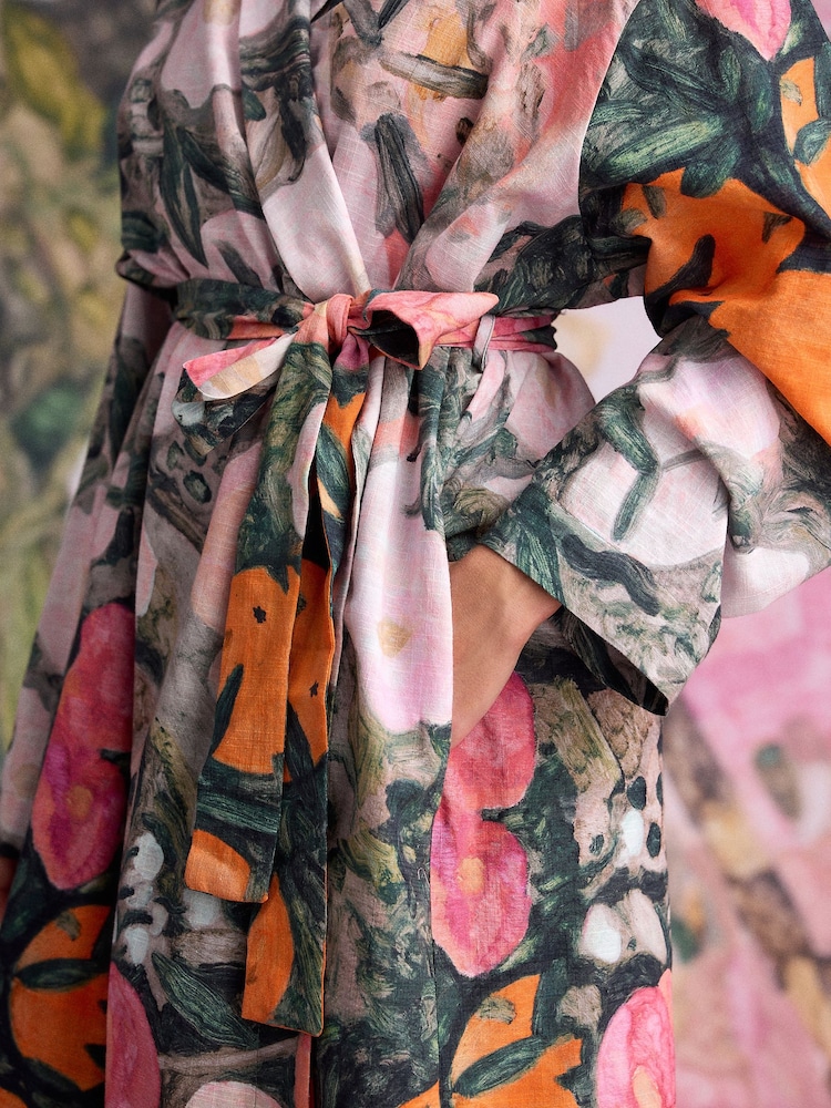 pink and orange dressing gown Hommey Pink & Orange Stripe Robe