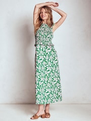 Boden Green Carolina Smocked Midi Dress - Image 1 of 6