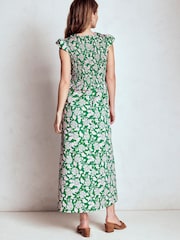 Boden Green Carolina Smocked Midi Dress - Image 3 of 6