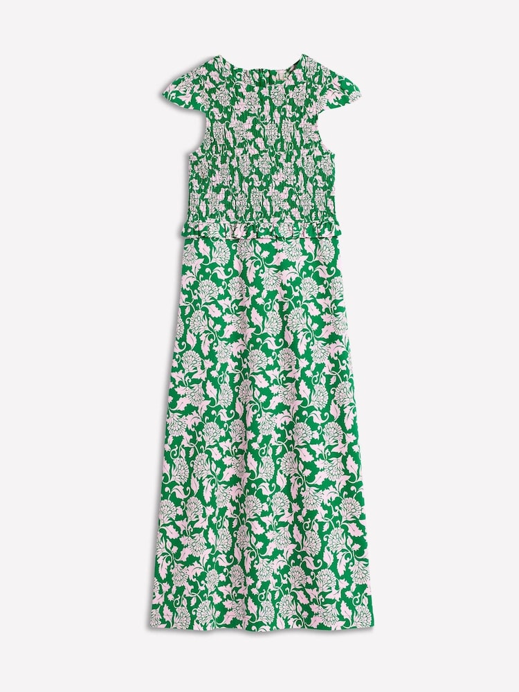 Boden Green Carolina Smocked Midi Dress - Image 6 of 6 Boden Green Carolina Smocked Midi Dress - Image 6 of 6
