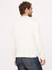 Banana Republic White Cotton Ribbed Crew-Neck T-Shirt - Image 2 of 4