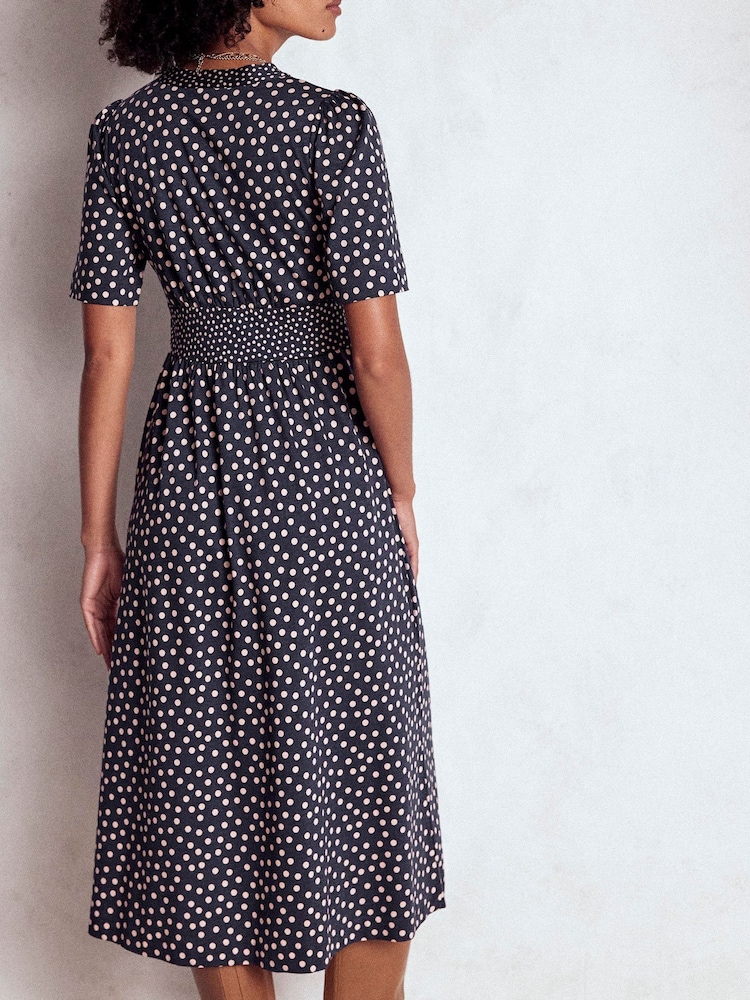 Boden Blue Natalia Jersey Tea Dress - Image 2 of 5 Boden Blue Natalia Jersey Tea Dress - Image 2 of 5