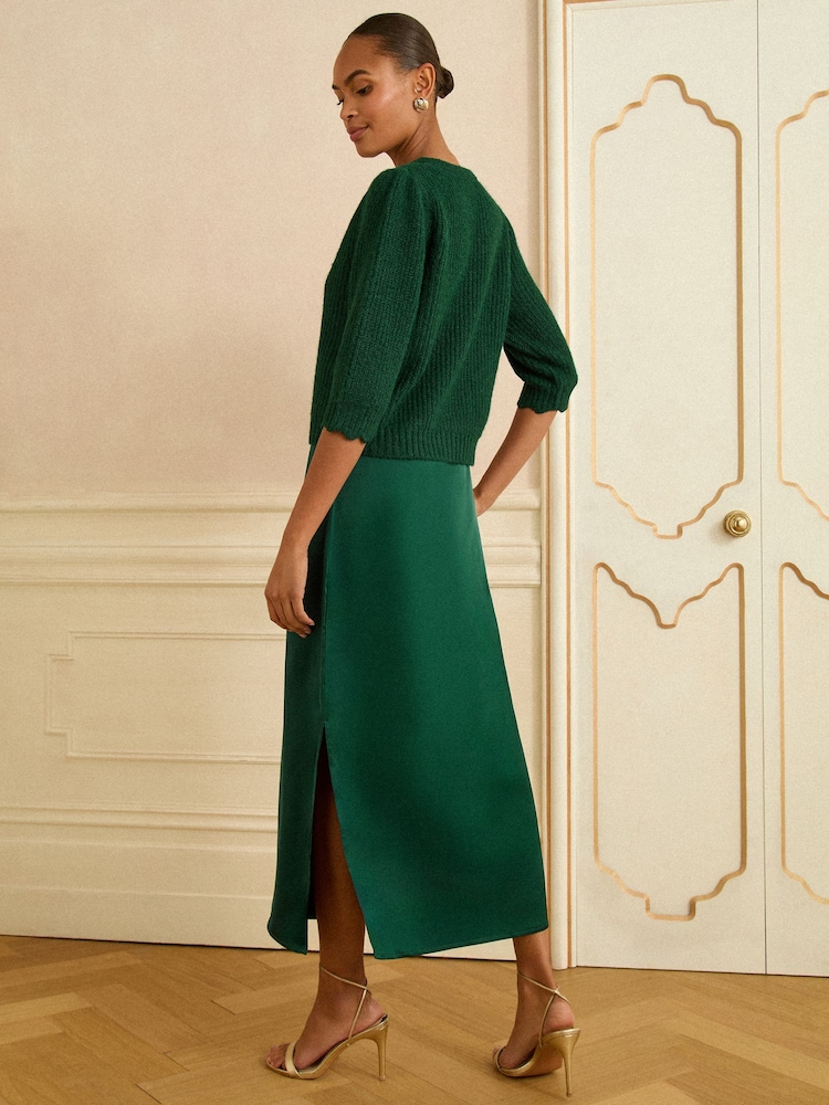 Buy Love & Roses Forest Green Knitted 2-in-1 Slip Dress from the Next UK online shop Buy Love & Roses Forest Green Knitted 2-in-1 Slip Dress from the Next UK online shop