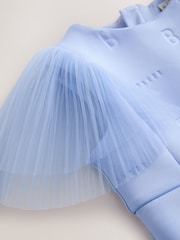 Baker by Ted Baker Angel Sleeve Mesh Bow Hem Embossed Scuba Dress - Image 3 of 7