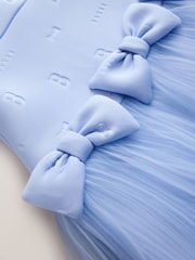 Baker by Ted Baker Angel Sleeve Mesh Bow Hem Embossed Scuba Dress - Image 5 of 7