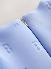 Baker by Ted Baker Angel Sleeve Mesh Bow Hem Embossed Scuba Dress - Image 6 of 7