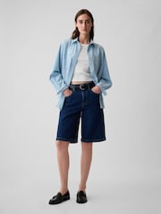 Gap Blue Oversized Chambray Denim Shirt - Image 3 of 8