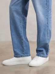 Reiss White Luca High Tumbled-Leather High-Top Trainers - Image 2 of 6
