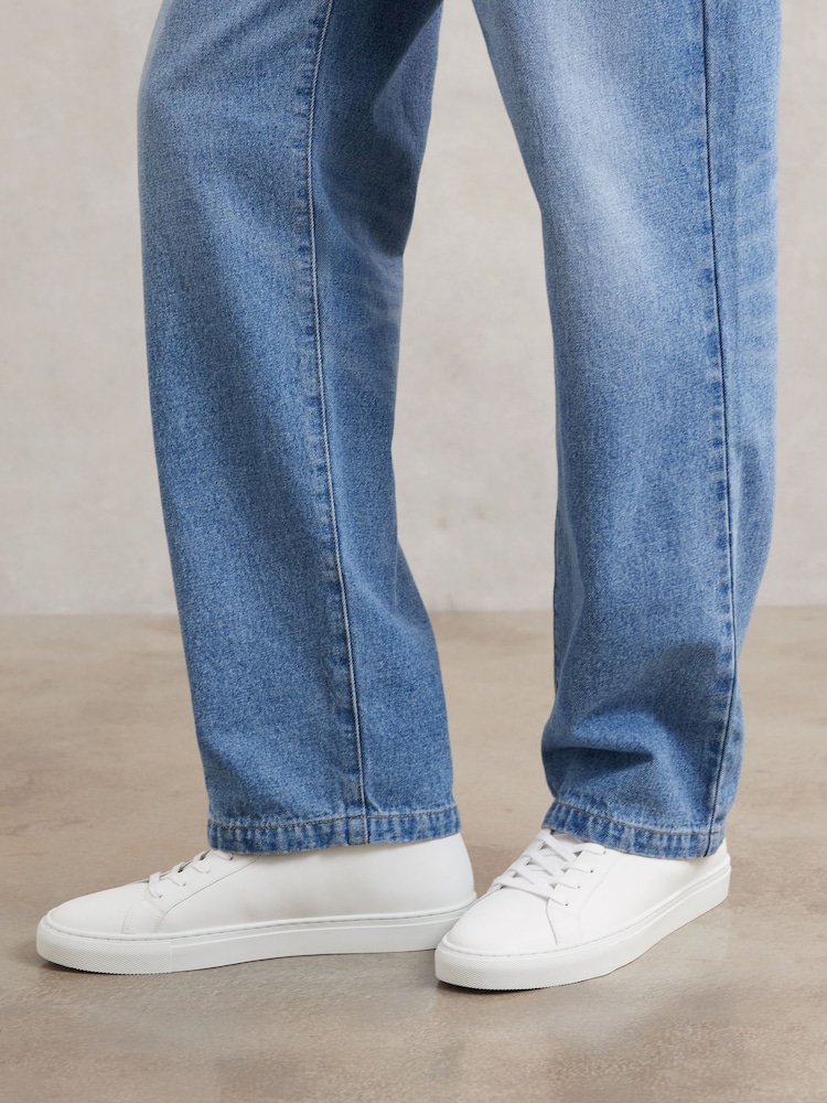 Reiss White Luca High Tumbled-Leather High-Top Trainers - Image 2 of 6