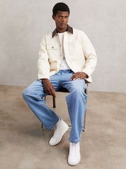 Reiss White Luca High Tumbled-Leather High-Top Trainers - Image 6 of 6