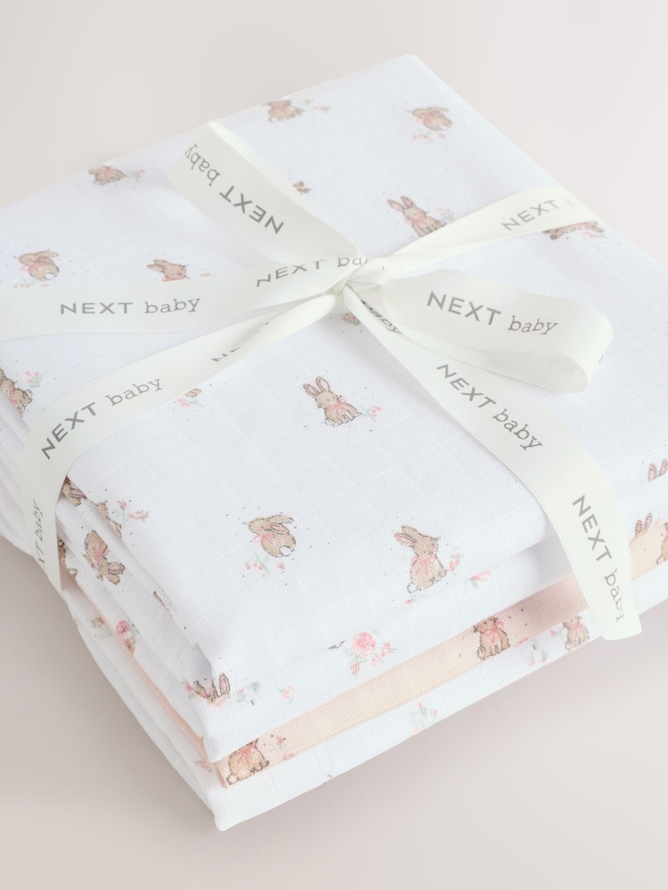 Pink Baby Muslins Cloths 4 Pack - Image 5 of 5