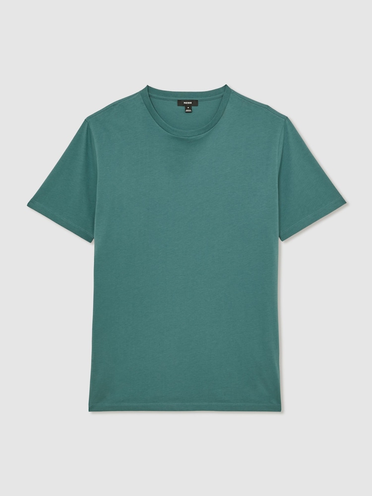 Reiss Seafoam Green Halo Cotton Crew-Neck T-Shirt - Image 2 of 7 Reiss Seafoam Green Halo Cotton Crew-Neck T-Shirt - Image 2 of 7