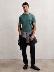 Reiss Seafoam Green Halo Cotton Crew-Neck T-Shirt - Image 3 of 7